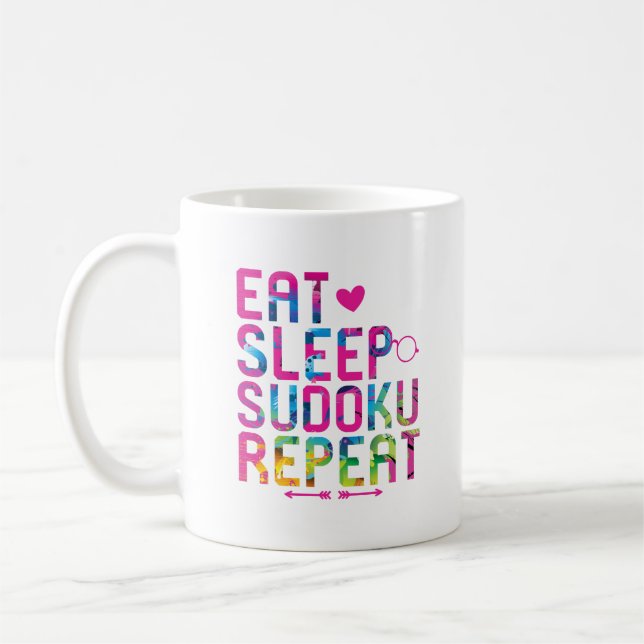 Eat Sleep Sudoku Repeat Sharp Mind Coffee Mug (Left)