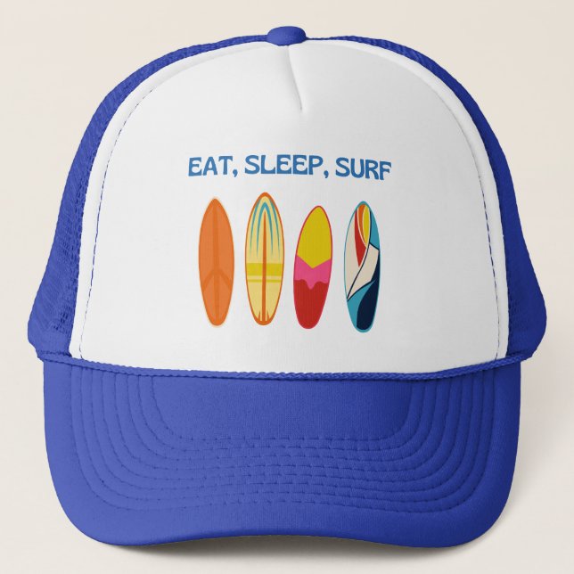 Eat, Sleep, Surf - Beach Life Trucker Hat (Front)