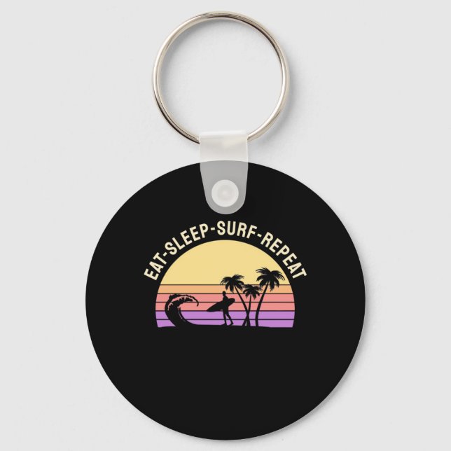 Eat Sleep Surf Repeat Keychain (Front)