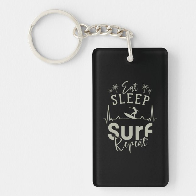 Eat Sleep Surf Repeat Keychain (Front)