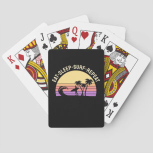Eat Sleep Surf Repeat Playing Cards