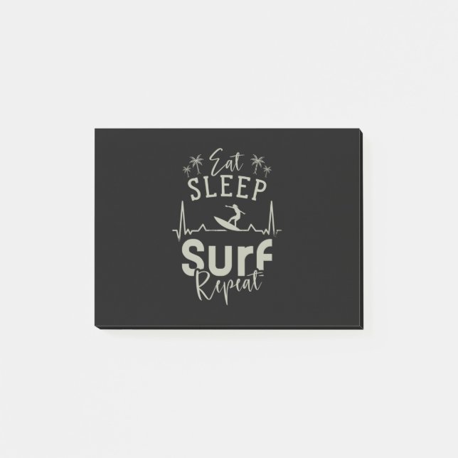 Eat Sleep Surf Repeat Post-it Notes (Front)