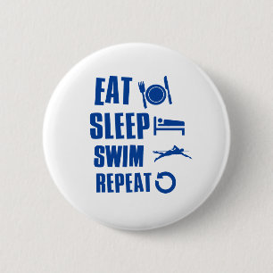 Eat sleep Swim 2 Inch Round Button