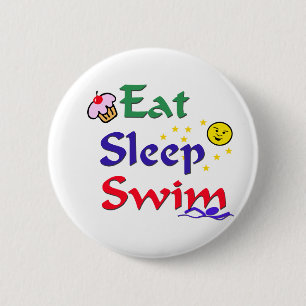 Eat Sleep Swim 2 Inch Round Button