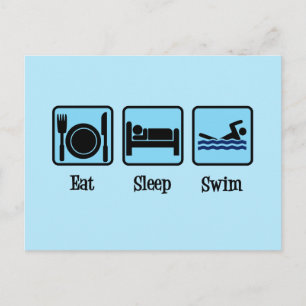 Eat Sleep Swim Funny Swimmer Postcard