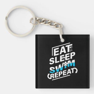 Eat Sleep Swim Keychain