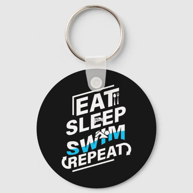 Eat Sleep Swim Keychain (Front)