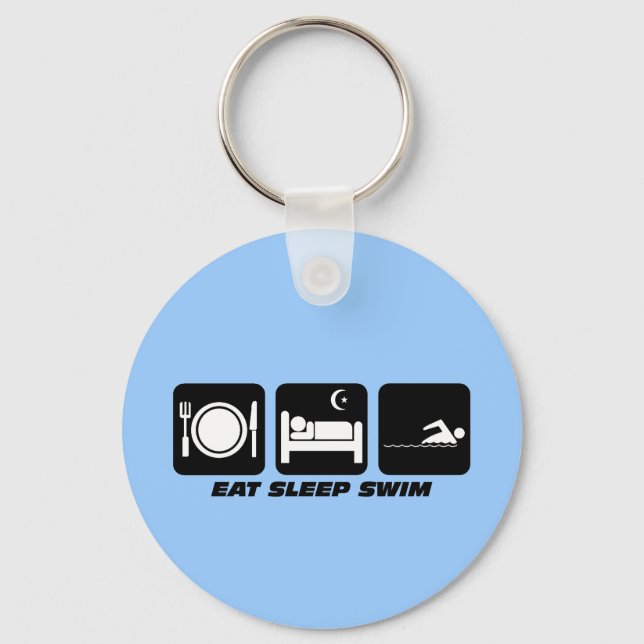 eat sleep swim keychain (Front)