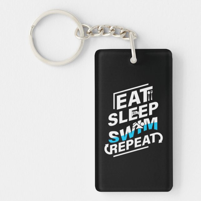 Eat Sleep Swim Keychain (Front)