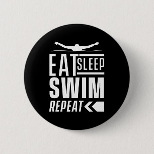 Eat Sleep Swim Repeat 2 Inch Round Button