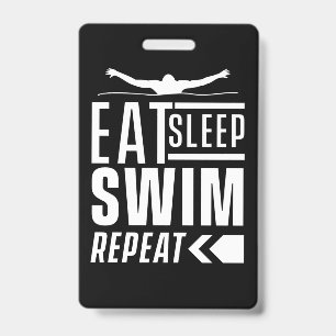 Eat Sleep Swim Repeat Badge