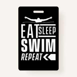 Eat Sleep Swim Repeat Badge