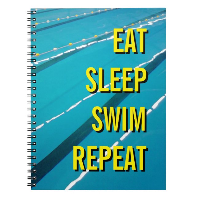 EAT SLEEP SWIM REPEAT carnet journal (Devant)