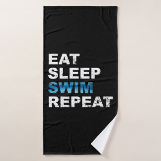 Eat Sleep Swim Repeat - Funny Gift for Swimmer Bath Towel