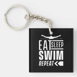Eat Sleep Swim Repeat Keychain