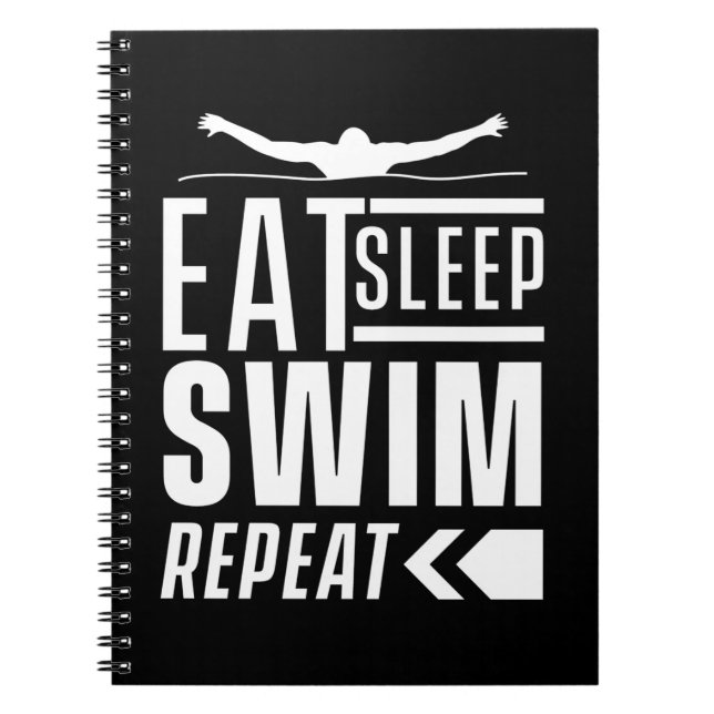 Eat Sleep Swim Repeat Notebook (Front)