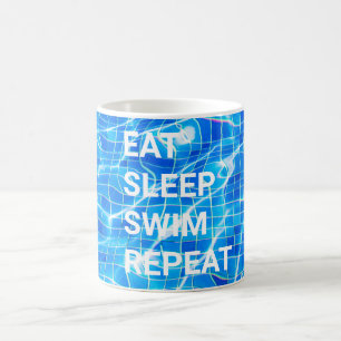 Eat Sleep Swim Repeat Swimming Pool Aquatic Coffee Mug
