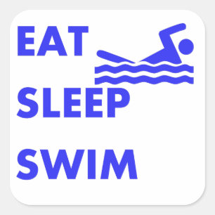 Eat Sleep Swim Square Sticker