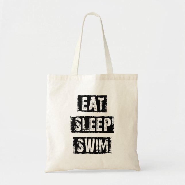 Eat Sleep Swim Tote Bag (Front)