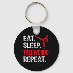 Eat Sleep Taekwondo Repeat Taekwondo Player Funny Keychain