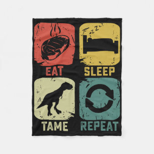 Eat Sleep Tame Repeat Dinosaur Gaming Geek Funny G Fleece Blanket