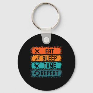 Eat Sleep Tame Repeat Gamer Dinosaur Trex Lover  Keychain
