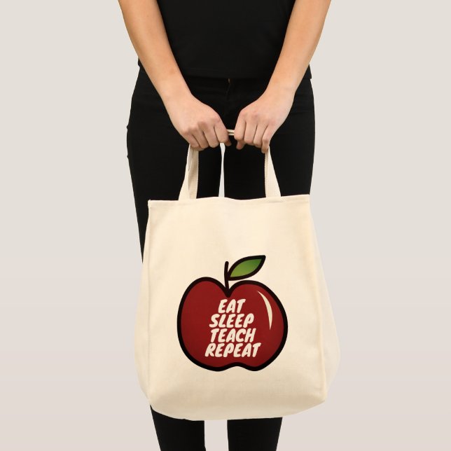 Eat Sleep Teach Repeat tote bag for schook teacher (Front (Product))