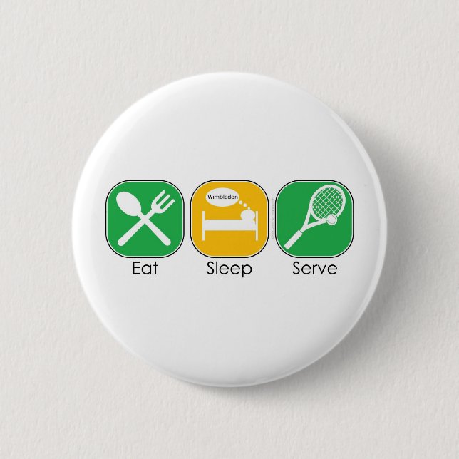 Eat Sleep Tennis 2 Inch Round Button (Front)