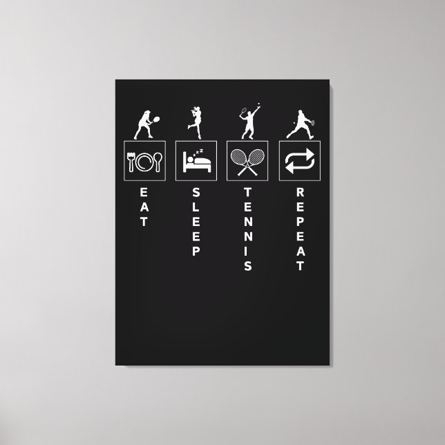 Eat Sleep Tennis Repeat Canvas Print (Front)