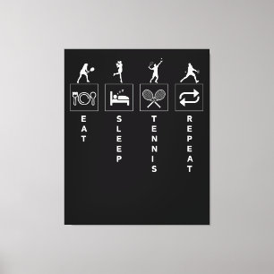 Eat Sleep Tennis Repeat Canvas Print