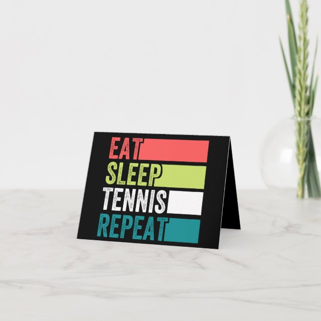 eat sleep tennis repeat note card (Front)