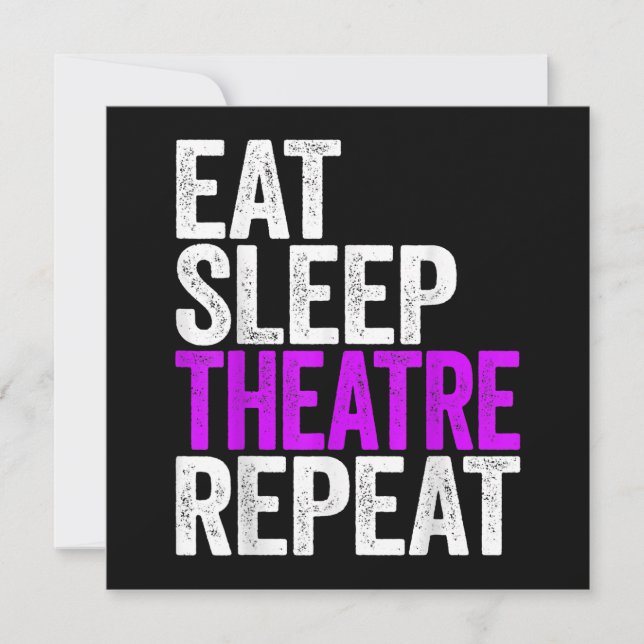 Eat Sleep Theatre Repeat Holiday Card (Front)