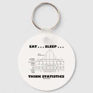 Eat ... Sleep ... Think Statistics (Bell Curve) Keychain