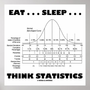 Eat ... Sleep ... Think Statistics (Bell Curve) Poster