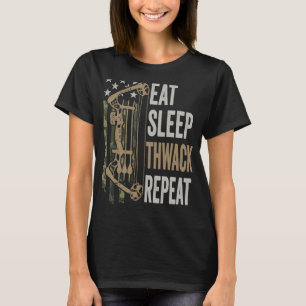 Eat Sleep Thwack Repeat   Womens Mens Hunting BACK T-Shirt