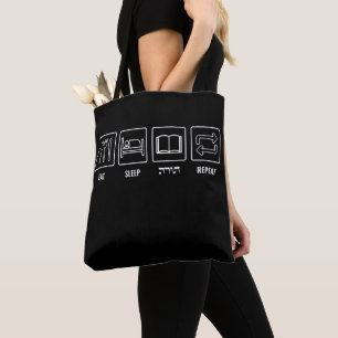Eat Sleep Torah Repeat - Jewish Lifestyle Tote Bag
