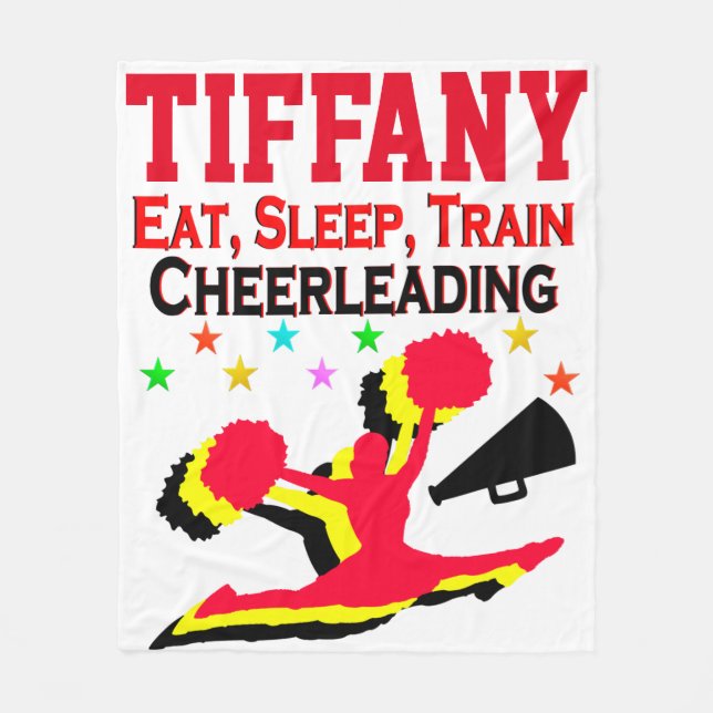 EAT SLEEP TRAIN CHEERLEADING CUSTOM BLANKET (Front)