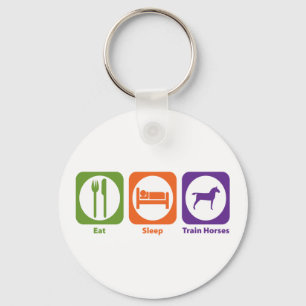 Eat Sleep Train Horses Keychain