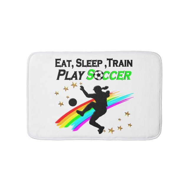 EAT, SLEEP, TRAIN PLAY SOCCER BATH MAT (Front)