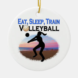 EAT, SLEEP, TRAIN VOLLEYBALL CERAMIC ORNAMENT