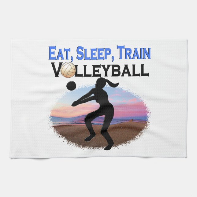 EAT, SLEEP, TRAIN VOLLEYBALL KITCHEN TOWEL (Horizontal)