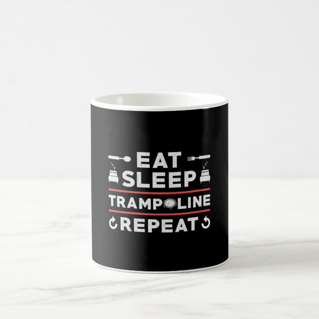 Eat Sleep Trampoline Repeat Gymnast Trampolining Coffee Mug (Center)