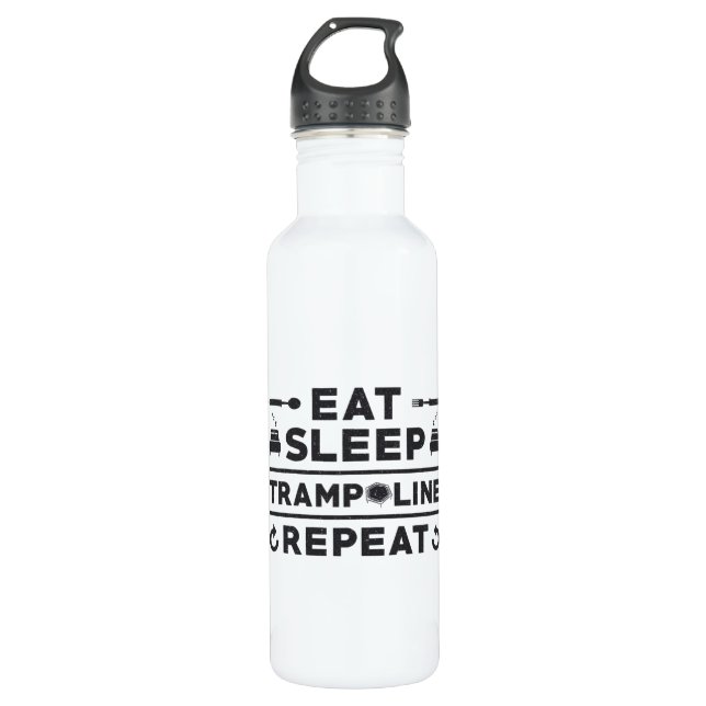 Eat Sleep Trampoline Repeat Trampolining Gymnast 710 Ml Water Bottle (Front)