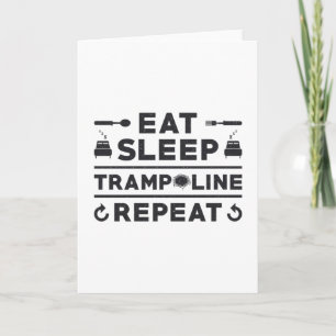 Eat Sleep Trampoline Repeat Trampolining Gymnast Card