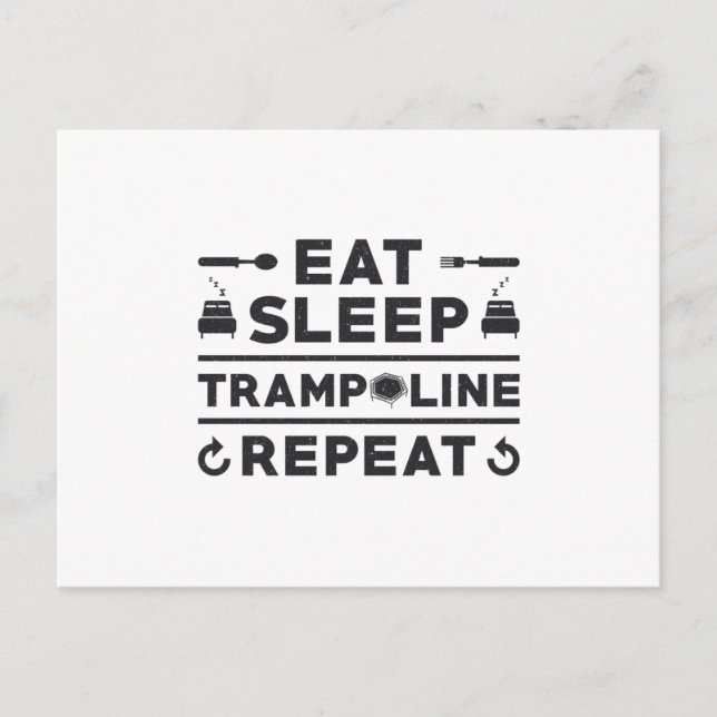 Eat Sleep Trampoline Repeat Trampolining Gymnast Postcard (Front)