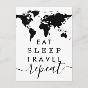 Eat Sleep Travel Repeat Inspiration Quote Announcement Postcard
