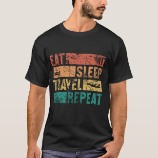 Eat Sleep Travel Repeat Vintage Travel Traveller T-Shirt