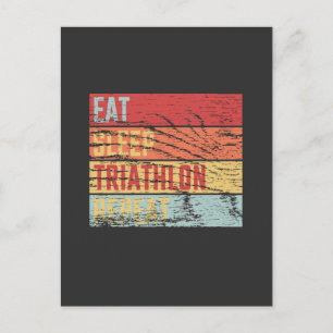 Eat Sleep Triathlon Repeat Postcard