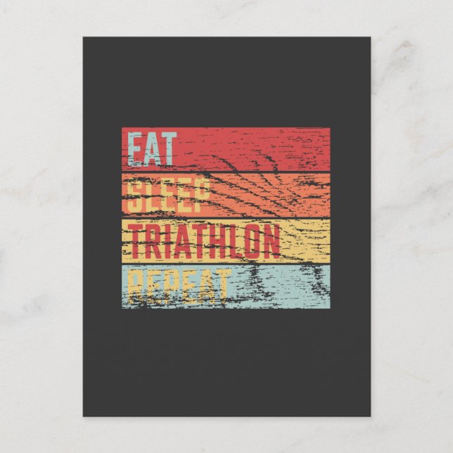 Eat Sleep Triathlon Repeat Postcard (Front)