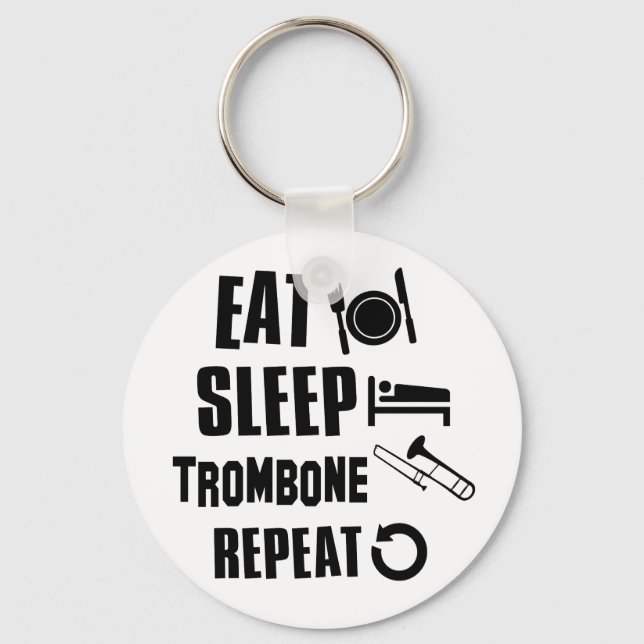 Eat Sleep Trombone Keychain (Front)